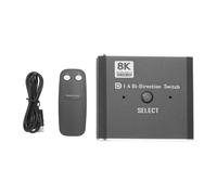 Mokamika Commutateur DisplayPort 8K 2 en 1 Out/ 1 en 2 Out DisplayPort DP Switch prend en charge 8K30Hz 4K120Hz pour moniteur PC, ordinateur portable, etc.
