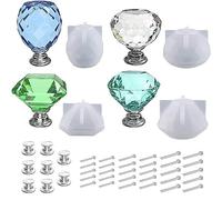 Mokamika DIY Armoire Moule en Silicone Poignées de Tiroir Accessoires Moule 4pcs pour Résine Époxy Cristal Silicone + Vis
