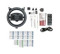 Mokamika DS1302 Horloge électronique LED rotative Kit bricolage Soudure pratique Projet Temps d'apprentissage Température Écran Bleu