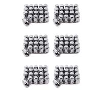 Mokamika Lot de 120 écrous de roue 14 x 1,5 - Écrous de roue de 19 mm de haut - Écrous de roue hexagonaux chromés 3/4", pour 1999-2021 1500