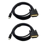 Mokamika Lot de 2 câbles USB Type C vers DVI USB Type C vers DVI 24+1 Adaptateur 4K 30 Hz (6FT/1,8M) 3 pour Pro 2017/2016