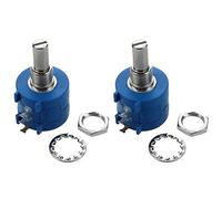 Mokamika Lot de 2 potentiomètres de précision rotatifs enroulés avec fil de fer 3590S-2-502L 5K Ohm 10 tours