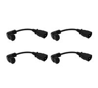 Mokamika Lot de 4 câbles d'alimentation 18 cm Iec 320 90 degrés C13 3 broches vers C14 3 broches PDU Câble d'alimentation pour ordinateur LED HDTV Moniteur et scanner