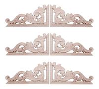 Mokamika Lot de 6 appliques murales d'angle sculptées vintage gauche et droite (3 pièces chacune) pour meuble, mur non peint