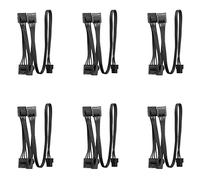 Mokamika Lot de 6 câbles d'alimentation modulaires 6 broches vers 4 câbles IDE 6 broches vers 4 câbles IDE pour RM1000X, RM850X, RM750X, RM650X, RM550X