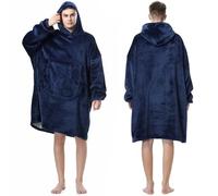 Mokani Sweat à Capuche Capuchon Peluche à Manches Couvertures Femme Homme Unisexe, Bleu foncé