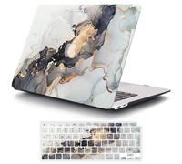 MOKASE Coque Compatible avec MacBook Air 13 Pouces 2021 2020 M1 A2337 A2179 A1932 avec Touch ID Boîtier en Plastique Dur Mince et Housse de Clavier pour Nouveau Air 13 2018-2021 Libérer, Black Gold