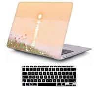 MOKASE Coque Pouce MacBook Air 13,6 Pouces 2022 2024 2025 M4 A3240 M3 A3113 M2 A2681 avec Touch ID & Liquid Retina Display, Boîtier Rigide en Plastique Caoutchouté & Couvre-Clavier, Sunrise Yellow