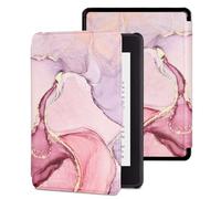 MOKASE Étui pour 6 Pouces Nouveau Amazon Kindle 11e Génération 2022 2024 Libération (Modèle: C2V2L3 RS23CV), Mince Cuir Synthétique Réveil/Sommeil Automatique Couverture avec Dragonne, Pink Marbel