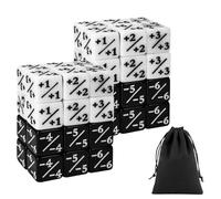 Mokaskaidj 48 Pièces Compteurs de Dés, Bicolore Compteur Dés, Bundle The Gathering, Dés de Jeton de Fidélité, Accessoire de Jeu de Cartes avec Sac de Rangement (Blanc+Noir)