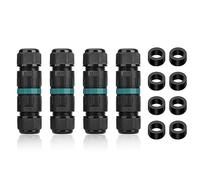 Mokassy 4PCS Boîte de Jonction à 2 Voies et 3 Pôles en Plastique IP68 avec Connecteur de Câble Électrique Étanche pour Usage Extérieur Ø5-12 Mm.