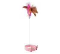 Mokassy Interactifs Roses pour, Bâton de Teaser à Plumes Amusant avec Cloche, Collier pour Animaux de Compagnie, D'EntraîNement pour