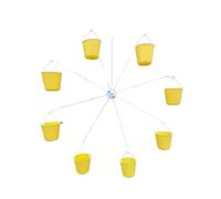 Mokassy Mangeoire à Oiseaux à Grande Roue, de Recherche de Nourriture pour Oiseaux de Compagnie, 8 Seaux d'alimentation avec Distributeur de Nourriture pour IntéRieur et ExtéRieur