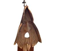 Mokassy Mangeoire à Oiseaux DéCoration de Cour Nichoir TêTe de Vieil Homme Pendentif sur Le Pendentif en RéSine