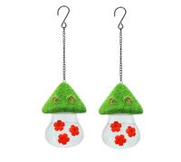 Mokassy Mangeoire à Oiseaux, Mangeoires à Oiseaux de Jardin à Suspendre à L'Extérieur, 3 Pétales Décorés avec Bec D', Fleurs Rouges