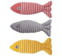 Mokassy Paquet de 3 pour Chat, Poisson, Jouet à Mâcher pour Chat, à Herbe à Chat pour D'IntéRieur