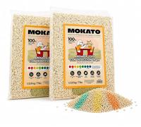 Mokato Litière de tofu pour chats avec indicateur de pH - 2,8 kg | Biodégradable, agglomérant, bioenzymes anti-odeurs, 99 % sans poussière, idéale pour les chats sensibles (Lot de 2 unités (5,6 kg/14