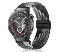 MokaZii 22mm Bracelet Compatible avec Huawei Watch GT Runner 2/Ultimate 2/GT 6/6 Pro/5 Pro 46mm, Magnétique Nylon Tressés Réglable Sport Unisexe Bracelets pour Huawei Watch Buds - Chocolat noir