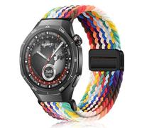 MokaZii 22mm Bracelet Compatible avec Huawei Watch Ultimate 2/GT 6/6 Pro/5/5 Pro, Nylon Tressés Réglable Sport Bracelets, Magnétique unisexe Remplacement pour Huawei Watch 5/4/Buds - Arc-en-ciel