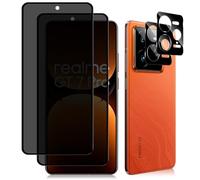 MokaZii Anti-Espion Verre Trempé Compatible avec Realme GT 7 Pro 5G, [2+2 Pièces] Privacy Verre Trempé + Caméra Arrière Protecteur, 9H Dureté Anti Rayures Film Protection écran pour Realme GT 7 Pro