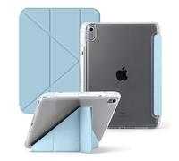 MokaZii Coque pour iPad Mini 7ème (A17 Pro 2024) / iPad Mini 6ème (8,3 Pouces 2021), Y Fold Étui Housse de Protection Arrière Transparent, Réveil/Sommeil Auto avec Porte Pencil - Bleu