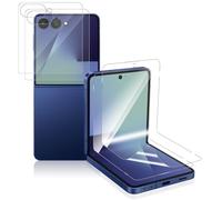 MokaZii Protection Écran pour Samsung Galaxy Z Flip 7 5G, [2+2] Protection d'écran TPU flexible + Verre Trempé Arrière Film, HD Clair Film Anti-rayures Protection pour Samsung Galaxy Z Flip 7 5G