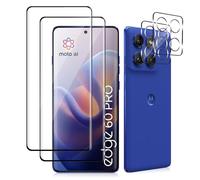 MokaZii Verre Trempé Compatible avec Motorola Edge 60 Pro 5G, [2+2 Pièces] Protecteur d'écran + Caméra Protecteur, Sans Bulles 9H HD Anti Rayures Film Protection écran pour Motorola Edge 60 Pro