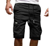 MOKBAY Bermuda Homme Long Tactique Travail avec Poche Trail Short Grande Taille Vetement Travail Mes Commandes Passées uni Noir Sport Course Chantier 4XL Short Homme Long Noir XL