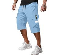 MOKBAY Bermuda Long Homme, Sécurité Cargo Court Militaire Short de Chantier, Pas Cher Poche Zippée Vetement Genoux Marque Chino Bernuda Panta Ete Habillé Bermuda Cargo Homme, XXL