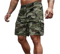 MOKBAY Bermuda Short Homme Cargo de Sécurité Trail Pantacourt Cargo Vert armée Plage Running Camouflage avec Poche de Travail Ventes Flash du Jour Camouflage Short en Lin Homme Vert armée XL