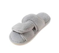 MOKBAY Chausson Drole Fourrés Fourrées Pantoufles Fourrées Femme Fourré Sabots Chaussures Rigolo Confort Chaussons Chauds Femme Pilou Pilou Pantoufle Gris clair 42-43