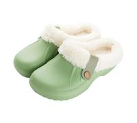 MOKBAY Chaussons Fourrés Femme Moumoute Animaux Fourré Rigolo Mules Et Sabots Chaudes Pantoufle Confortable Antiderapant Pantoufles Femmes Chaussures Chaudes Chausson Femme Rigolo Vert 39