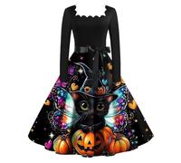 MOKBAY Costume Citrouille Adulte Haloween Robe Blanche Halloween Bleu foncé Vampire Sang Robe Femme Citrouille Ghostface Deguisement Chauve Souris Princesse Horreur Halloween Femme Bleu foncé S