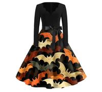 MOKBAY Costume Sexy Corset Robe Noir Halloween Femme Elegant Multicolore Sorciere Hallowen Robe Citrouille Haloween Deguisement Adulte Halloween Diable Deguisement Citrouille Femme Multicolore XXL