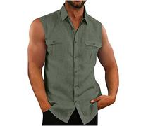MOKBAY Debardeur Homme sans Manche Casual Ete Marque Vêtements Hawaienne pour Chemise Cadeau pour Papa Homme Cadeau C-Vert L 5171