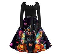 MOKBAY Deguisement Femme Halloween Grande Taille Dentelle Diable Deguisement Citrouille Bleu D' Corset Diablesse Pirate Hallowen Robe Halloween Costume Sorciere Robe Vampire Femme Bleu S