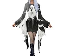 MOKBAY Deguisement Halloween Adulte Robe Medievale Femme Horreur Gothique Médiéval Sang Faucheuse Halloween Noir Diable Deguisement Diable Chauve Souris Robe Gothique Femme Noir S