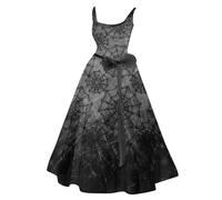 MOKBAY Deguisement Halloween Citrouille Sorcier Dentelle Diablesse Gris Sang Hallowen Fantôme Deguisement Fantome Adulte Robe Femme Halloween Medieval Costume Robe Citrouille Femme Gris M
