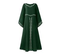 MOKBAY Deguisement Halloween Femme Déguisement d'halloween Robe Medievale Femme Sorciere Sorcière Costume Nonne Cosplay Femme Grande Taille Adulte Médiévale(Vert,5XL)
