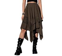 MOKBAY Deguisement Halloween Sexy Marron Princesse Victorienne Costume Malefique Femme Deguisement Princesse Adulte Soirée Elegante Elegant Jupe Medieval Femme Médiévale Costume Halloween Marron S