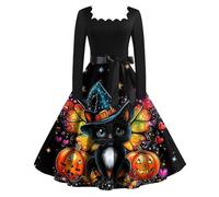 MOKBAY Deguisement Vampire Femme Robe de Sorciere Robe Halloween Femme Médiévale Bleu Ciel Dentelle Diablesse Haloween Sexy Grim Malefique D' Ghostface Deguisement Halloween Sexy Bleu Ciel M
