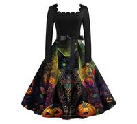 MOKBAY Faucheuse Halloween Vert armée Diable Voyante Elfe Haloween Robe de Sorciere Femme Costume Vampire Maléfique Médiévale Robe Halloween Sang Deguisement Diable Femme Vert armée 4XL