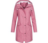 MOKBAY Impermeable Femme Capuche de Sport Manteau Automne Veste Pluie Capuche Parka Mi Saison Grande Taille Longue Petit Veste Running Rose Sport Cire Femme Impermeable Rose L