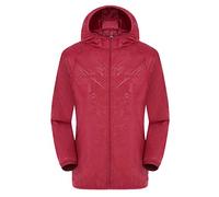 MOKBAY Impermeable Homme Randonnée a Capuche Imperméables Rouge Vetement de Pluie Hiver Mi Saison Anorak Veste de Pluie Veste de Chasse Homme de Travail Blouson Rouge L