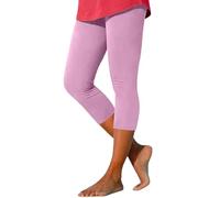 MOKBAY Legging Sport Shorty Anti Frottement Pantalon Tailleur Femme Et Elegant Stretch de Plage Leggings pour 3/4 Tenue Sport Femme Été de Danse Rose Vente en Ligne Rose XXL