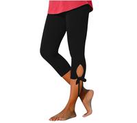 MOKBAY Leggings Sport pour Femmes Shorty Coton Vente en Ligne 3/4 Leggings Amincissant Anti Cellulite Noir Minceur de Plage Tenue Sport de Sudation Pantalon Tailleur Femme Noir L