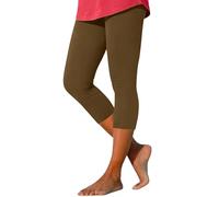 MOKBAY Mes Commandes Passées 3/4 Kaki Plage Legging Femme Court Vetement Grande Taille À Pied Legging Taille Elastique Minceur Fitness Pantalon Tailleur Femme Shorty Anti Frottement Kaki XL