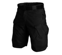 MOKBAY Pantacourt Homme Chantier Musculation Noir Lin uni Poche zippée Short Baggy de Sécurité Mes Commandes Short de Travail Randonnée Bermuda Travail Homme uni Noir XL