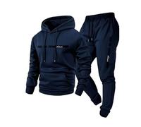 MOKBAY Pantalon Survetement Homme Molleton Pantalon Jogging Survetement Ensemble Elastique Chic Ample Moumoute Sportswear Survêtements Homme avec Capuche Sweat Bleu Marine XXL