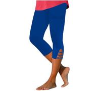 MOKBAY Pantalon Yoga Femme Fluide Pantacourt Été Leger 3/4 Bleu Stretch de Yoga Running Ventes Flash du Jour Legging Grande Taille Legging Court Et Elegant Et Pilates Vêtements Femme Bleu L